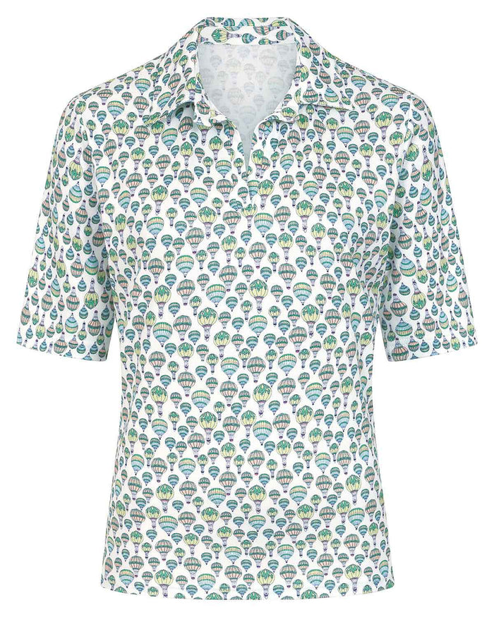 Dani Patterned Short Sleeved Cotton Polo Top - Image 3 - Country Collection