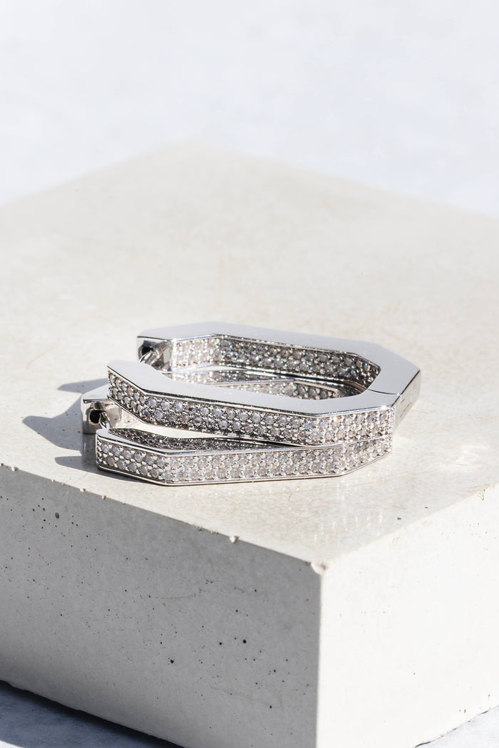 Earrings-Octavia Hoops Sterling SIlver
