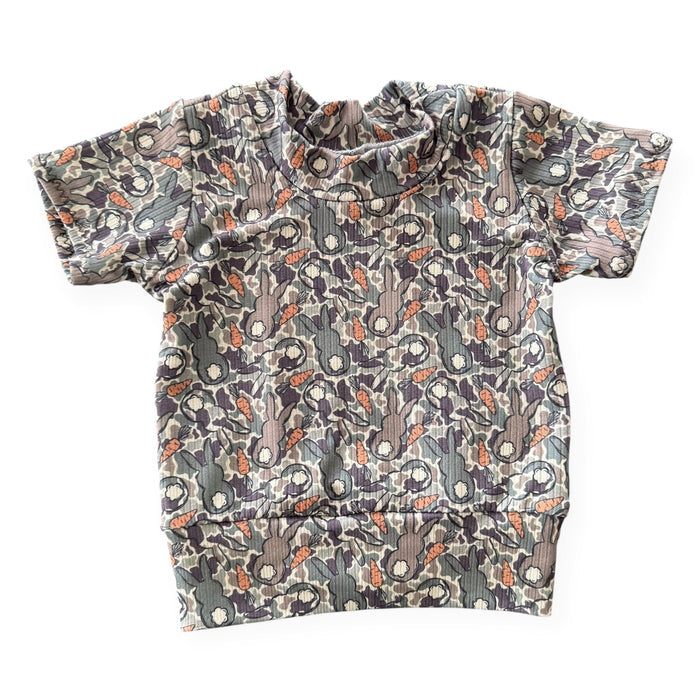 Easter Bunny Camo Ribbed Top - Short, Long or Sleeveless