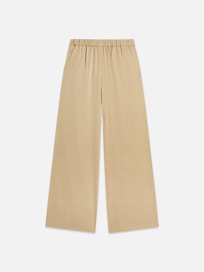Eleni High-rise Wide-leg Jaquard Pant Doeskin