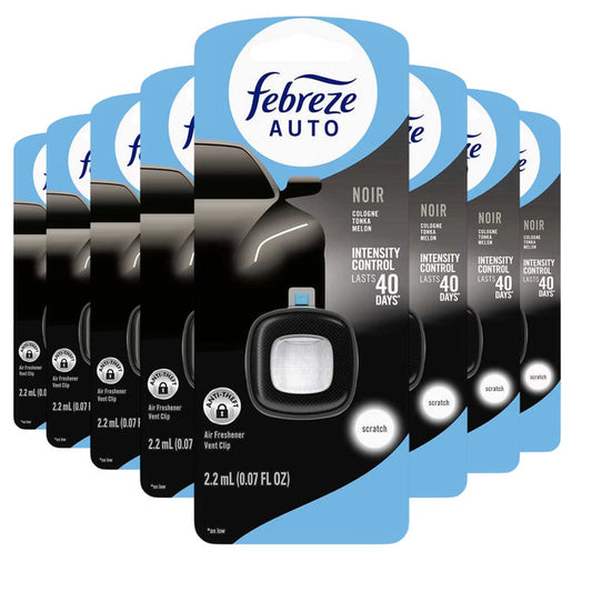 Febreze Car Vent Clip Air Freshener Black – 1 Count – 8 Pack