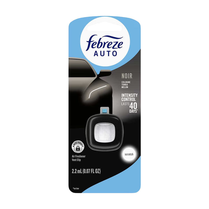 Febreze Car Vent Clip Air Freshener Black – 1 Count – 8 Pack
