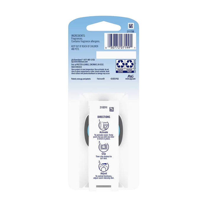 Febreze Car Vent Clip Air Freshener Black – 1 Count – 8 Pack