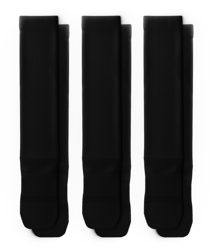 Flagship Black Athletic Knee High Compression Socks 3-Pack