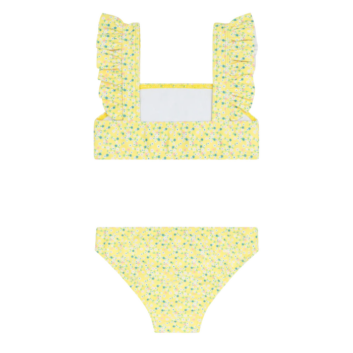 girls petite fleur smocked ruffle strap bikini