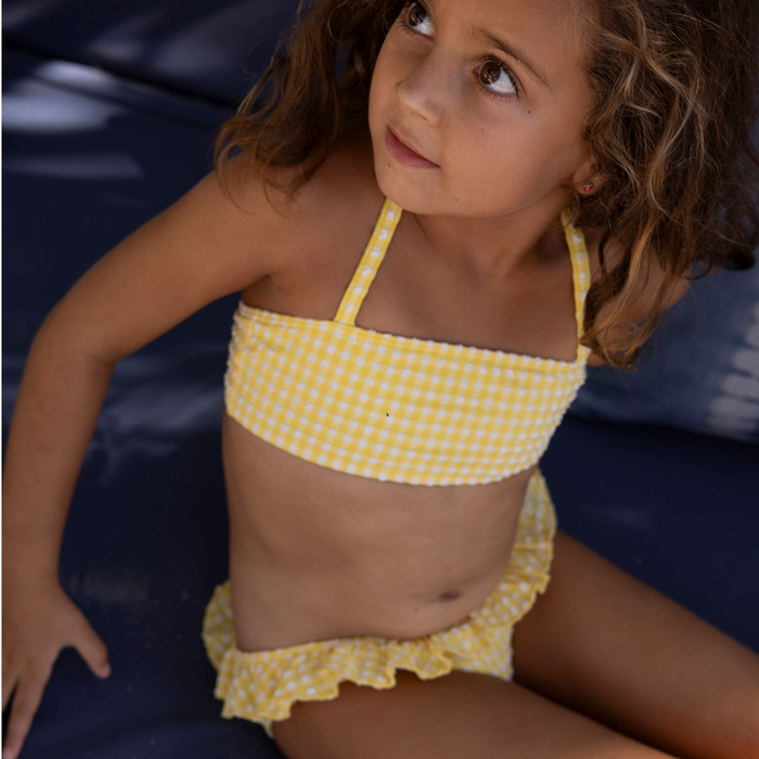 girls soleil gingham halter bikini
