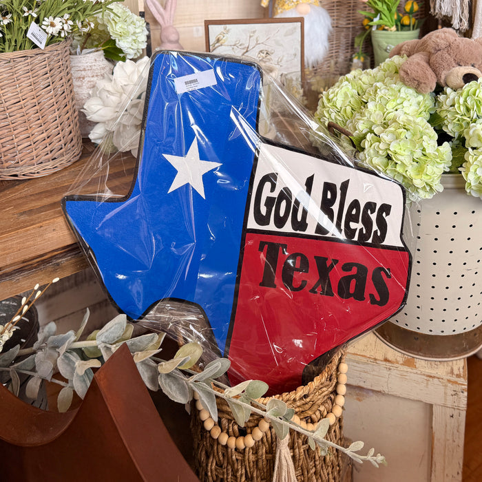 God Bless Texas Yard Stake