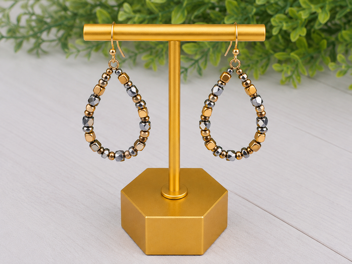 Golden Hour Beaded Drop Earrings