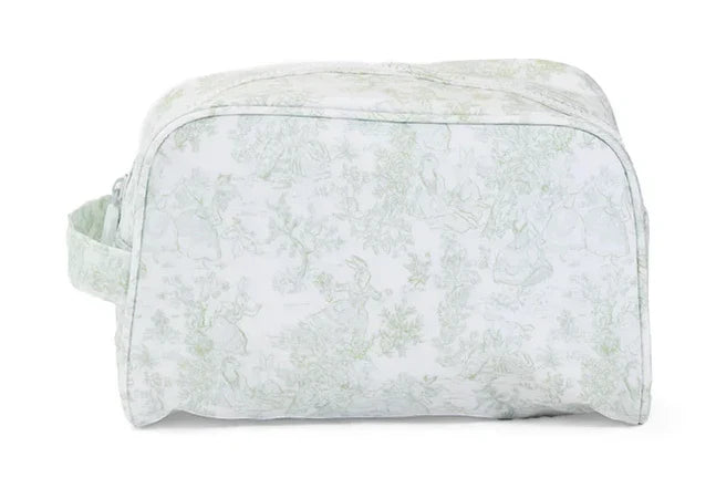 Green Bunny Toile Toiletry Bag