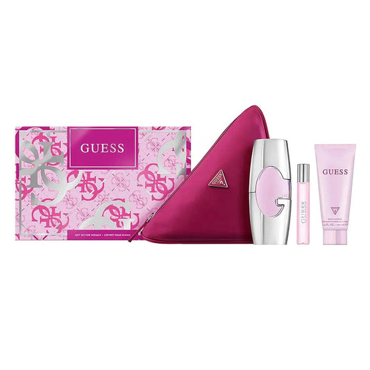 guess pink for women edp 75 ml set pouch