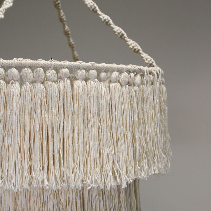 Handmade Macrame Soft Chandelier Natural White