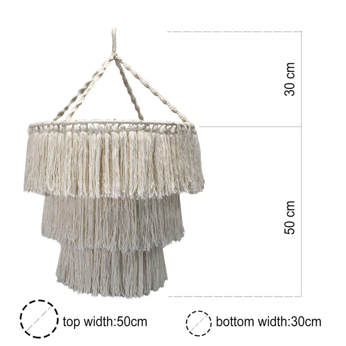 Handmade Macrame Soft Chandelier Natural White