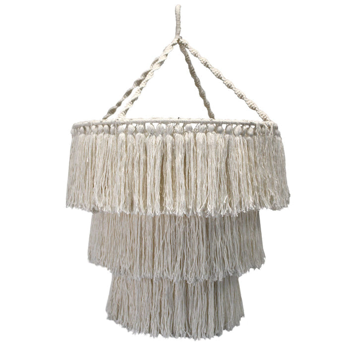 Handmade Macrame Soft Chandelier Natural White