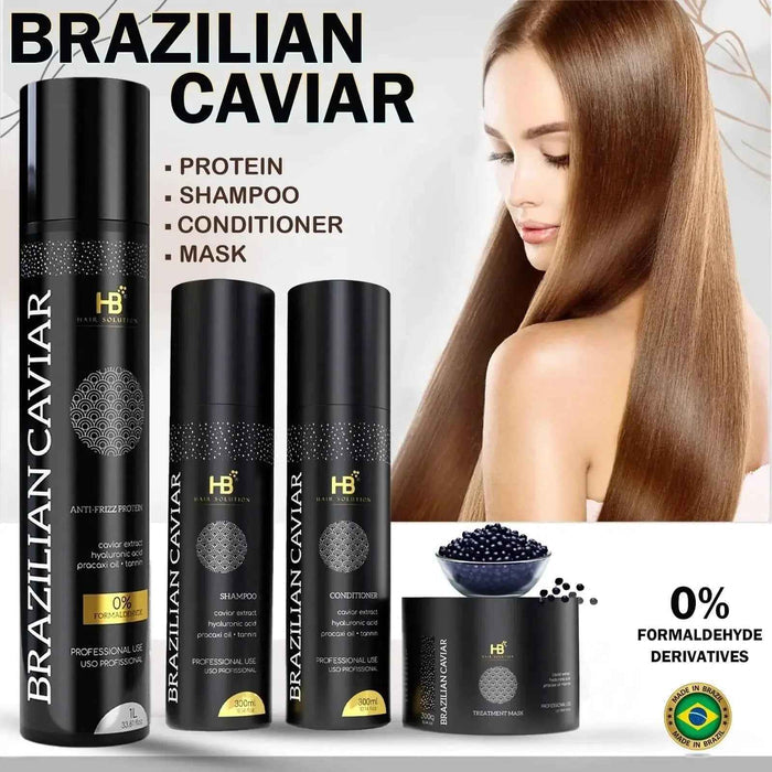HB HAIR SOLUTION Brazilian Caviar Anti Frizz Normal & Coloured Hair Hair Treatment Protein - DOKAN