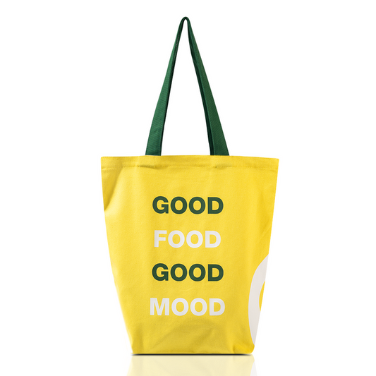 Healthy Options Yellow Tote Bag - Good Food Good Mood