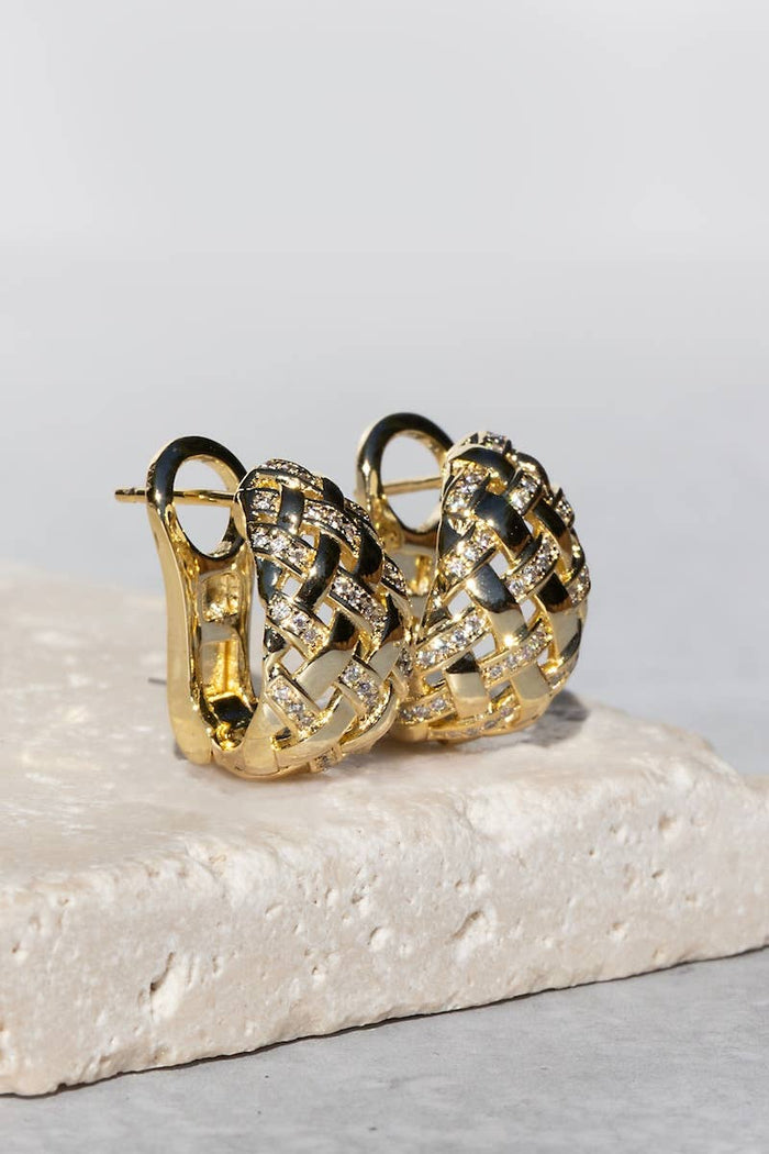 Huggies-Raffia Gold + CZ