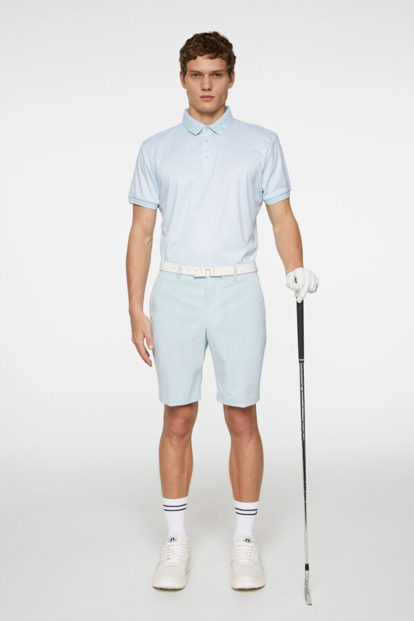 J.LINDEBERG Men's Tour Tech Print Polo SHADOW BRIDGE WINTER SKY