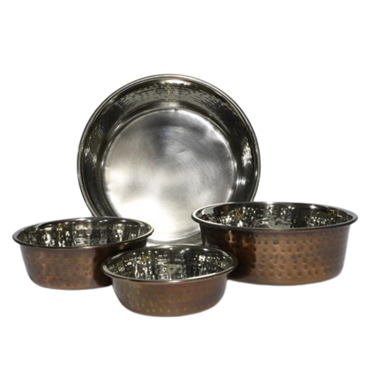 Leather Brothers | Antique Copper Hammered Dog Bowls