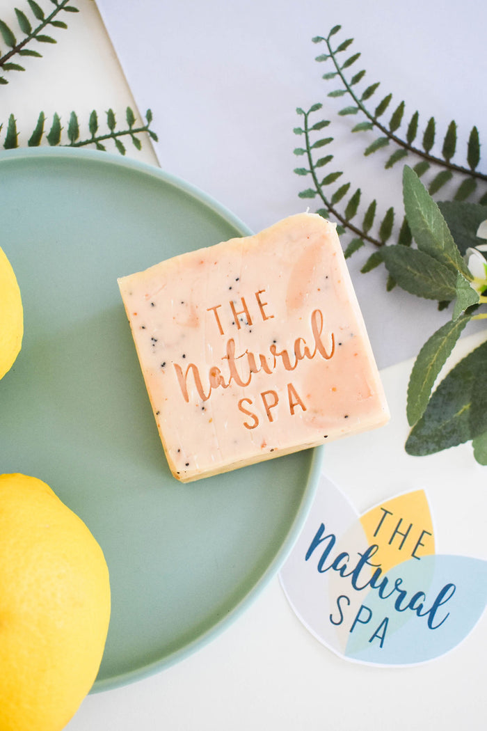 lemon sorbet soap bar, cold pressed, solid soap, plastic-free, vegan
