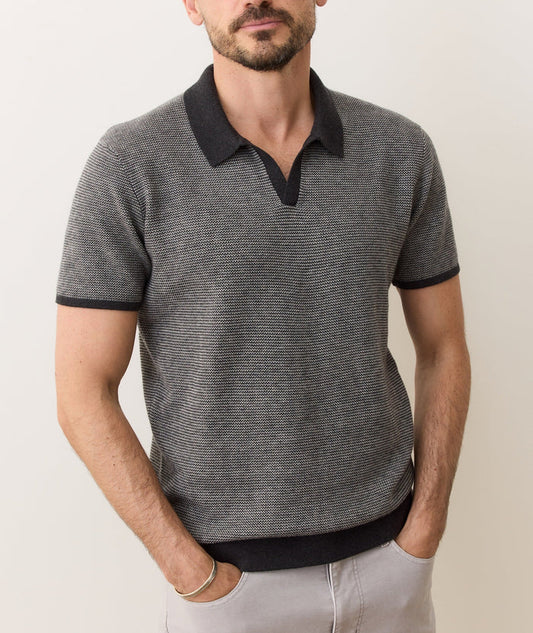Liam Sweater Polo - Black Oyster/Pearl Grey