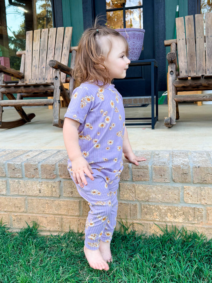 Lilac Daisies Harem Romper
