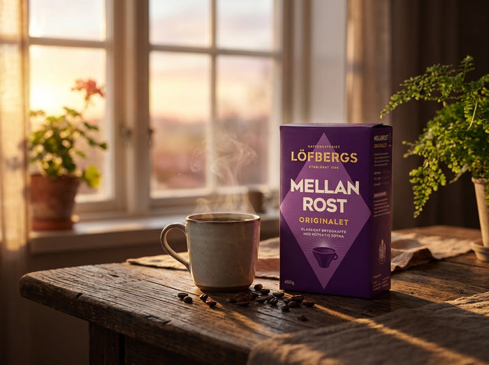Löfbergs Bryggkaffe Mellanrost Original 4 × 450g (4 × 15.87 oz) – Authentic Swedish Medium Roast 100% Arabica Ground Coffee
