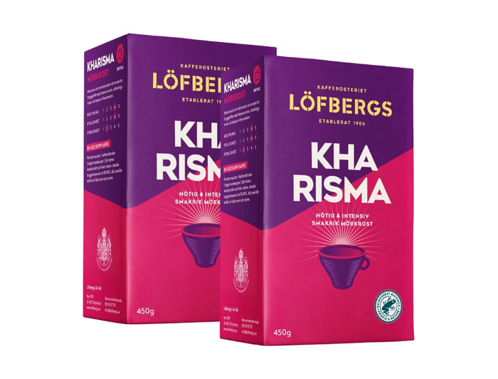Löfbergs Kharisma Ground Coffee 2 × 450g (2 × 15.87 oz) – Authentic Swedish Dark Roast 100% Arabica Coffee