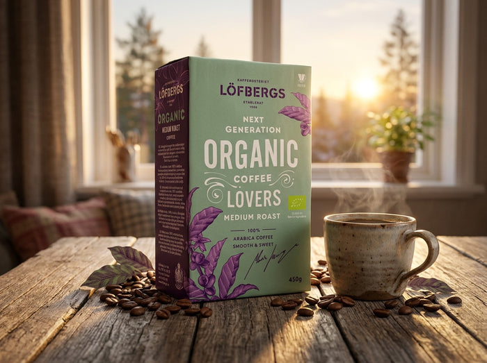 Löfbergs Organic Medium Roast Ground Coffee 2 × 450g (2 × 15.87 oz) – Premium Swedish Organic Medium Roast 100% Arabica Coffee
