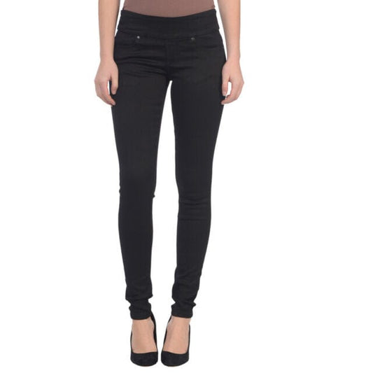Lola Jeans Anna Mid-Rise Pull On Skinny Jeans in Black - Taryn x Philip Boutique