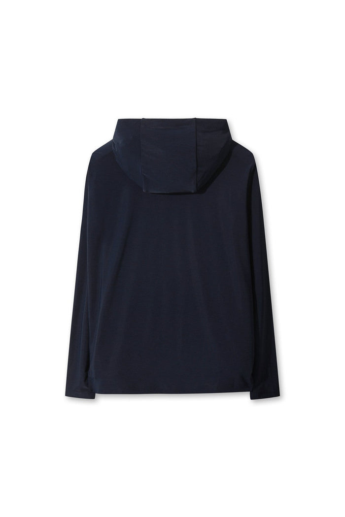Men's Athletic Essential Melange Jersey Hoodie NAVY