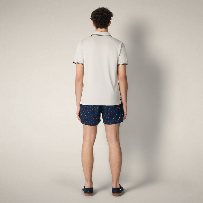 Men's Swim Shorts Ademir in Navy Blue with Ducks print
