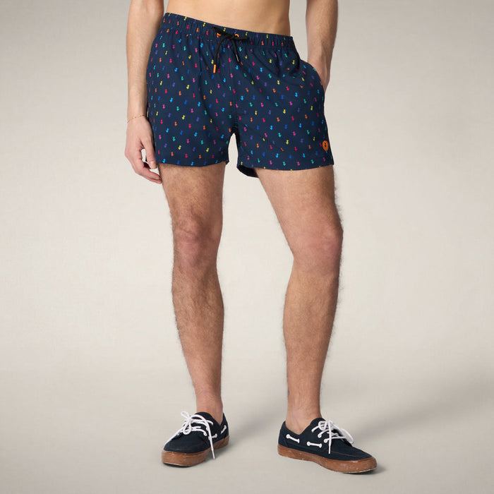 Men's Swim Shorts Ademir in Navy Blue with Ducks print