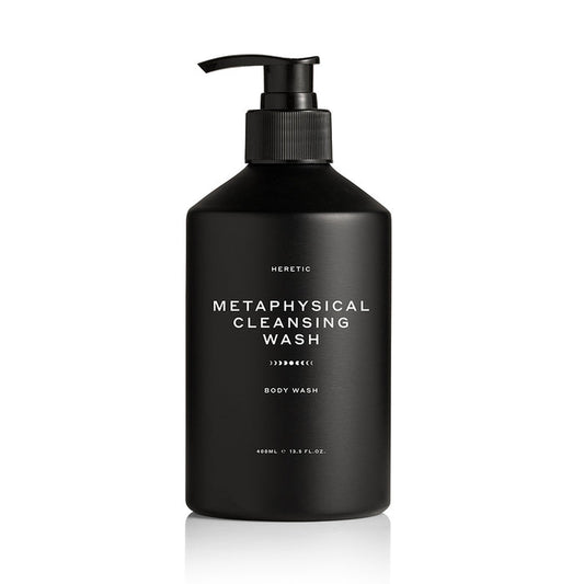 Black bottle of Hermetic Metaphysical Cleansing Wash on a white background