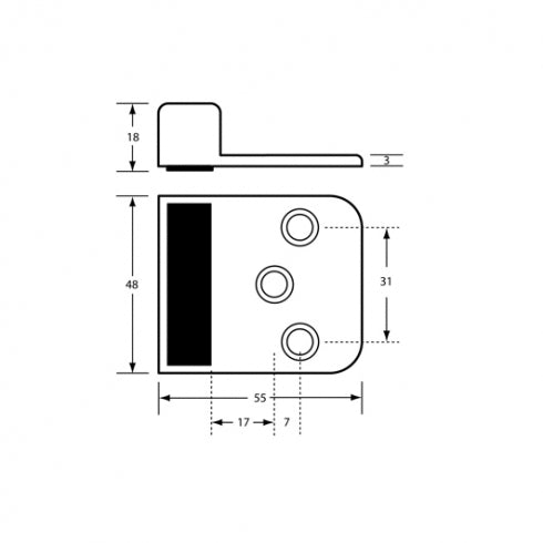 Metlam Hardware 101C Door Bumper Concealed Fix