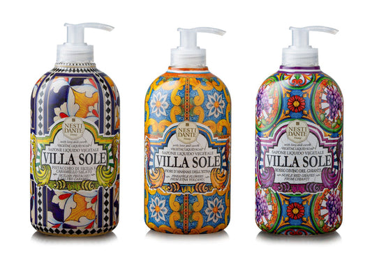 Nesti Dante Villa Sole Collezione 3 Liquid Hand Soaps: Sicilia, Etna, Chianti