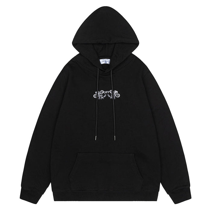 Off White Logo Drawstring Hoodie