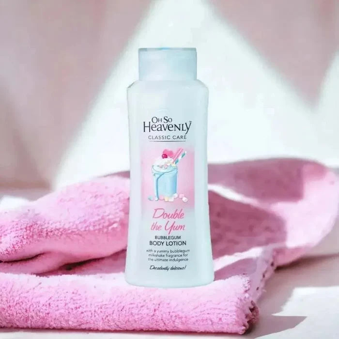 Oh So Heavenly Classic Care Body Lotion 720ml with bubblegum milkshake fragrance and 24-hour moisture