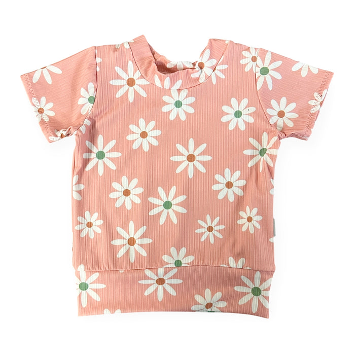 Peach Petals Ribbed Summer Lounge Set