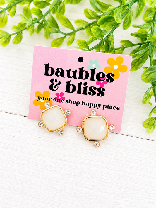 Pearls & Sparkle Stud Earrings