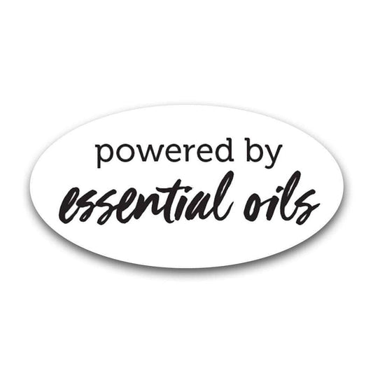 "Powered By Essential Oils" Oval Label at Your Oil Tools