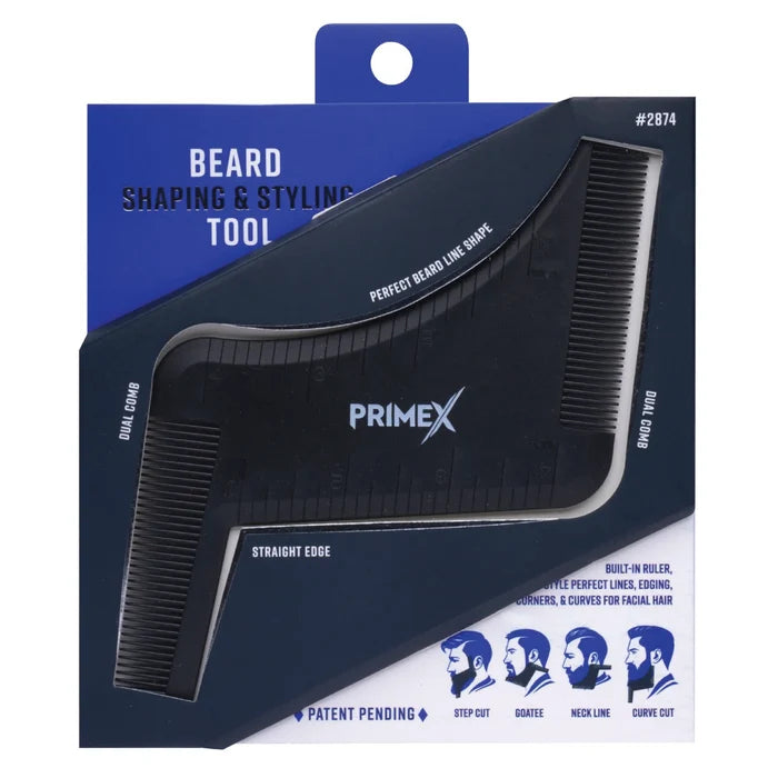 PrimeX Beard Shaping & Styling Tool, 1 Count, Black