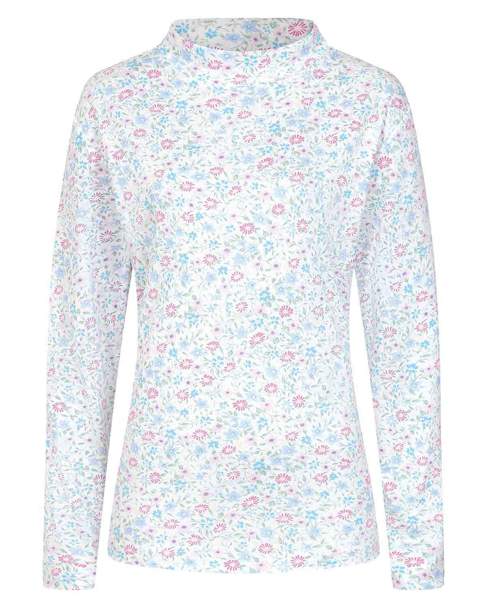 Ariella Floral Long Sleeved Cotton Turtle Neck Top - Image 3 - Country Collection