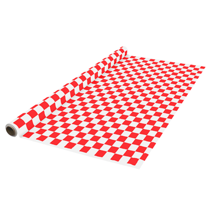 Red Checker Plastic Banquet Roll