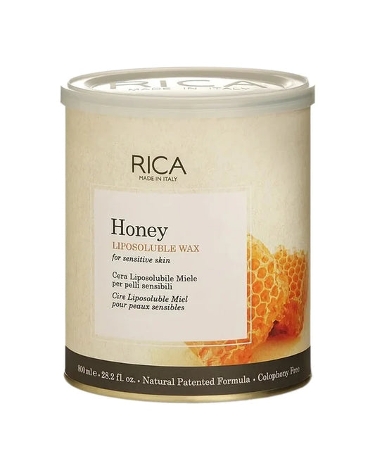 Rica Honey liposoluble wax container on a white background