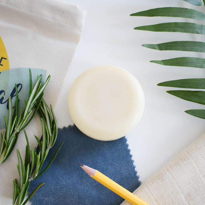 rosemary lime conditioner bar, solid conditioner, plastic-free haircare, vegan