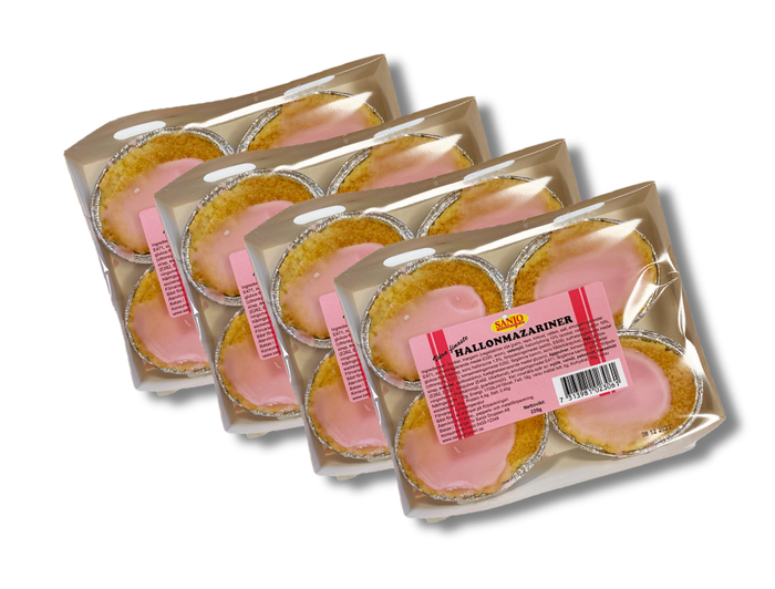 Sanjo HallonMazariner 4 × 220g (4 × 7.76 oz) – Authentic Swedish Raspberry Almond Pastries