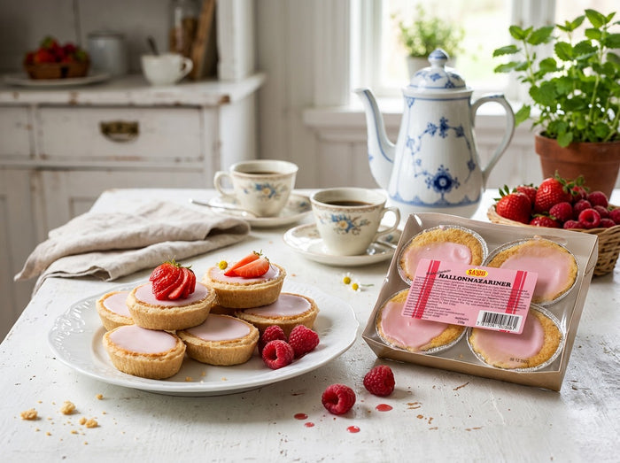 Sanjo HallonMazariner 4 × 220g (4 × 7.76 oz) – Authentic Swedish Raspberry Almond Pastries