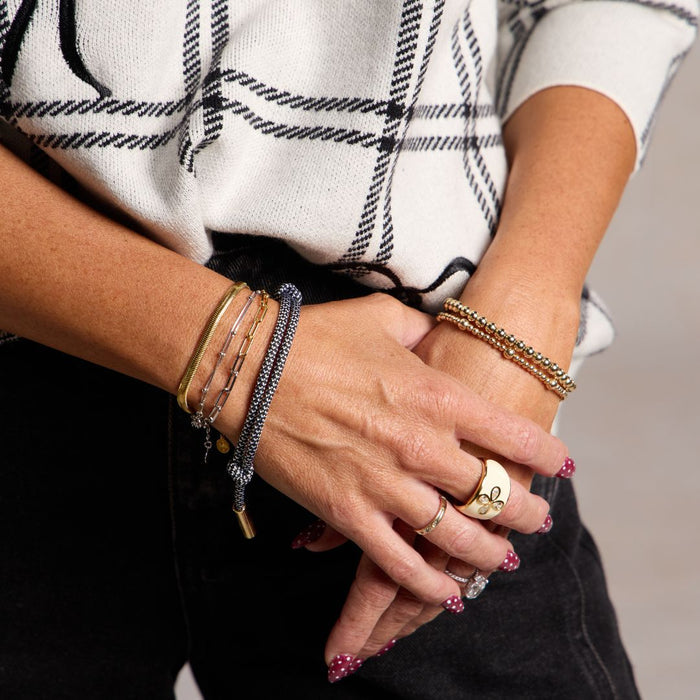 Silver Double Layer Saturn Chain Bracelet - Olita Gifts & Goods