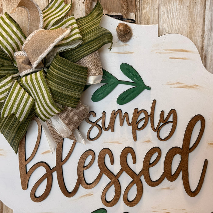 Simply Blessed Door Sign