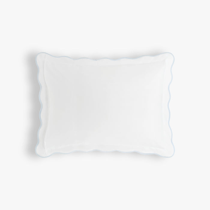Backside of Standard Pillow Sham in Soft Wave - Blue